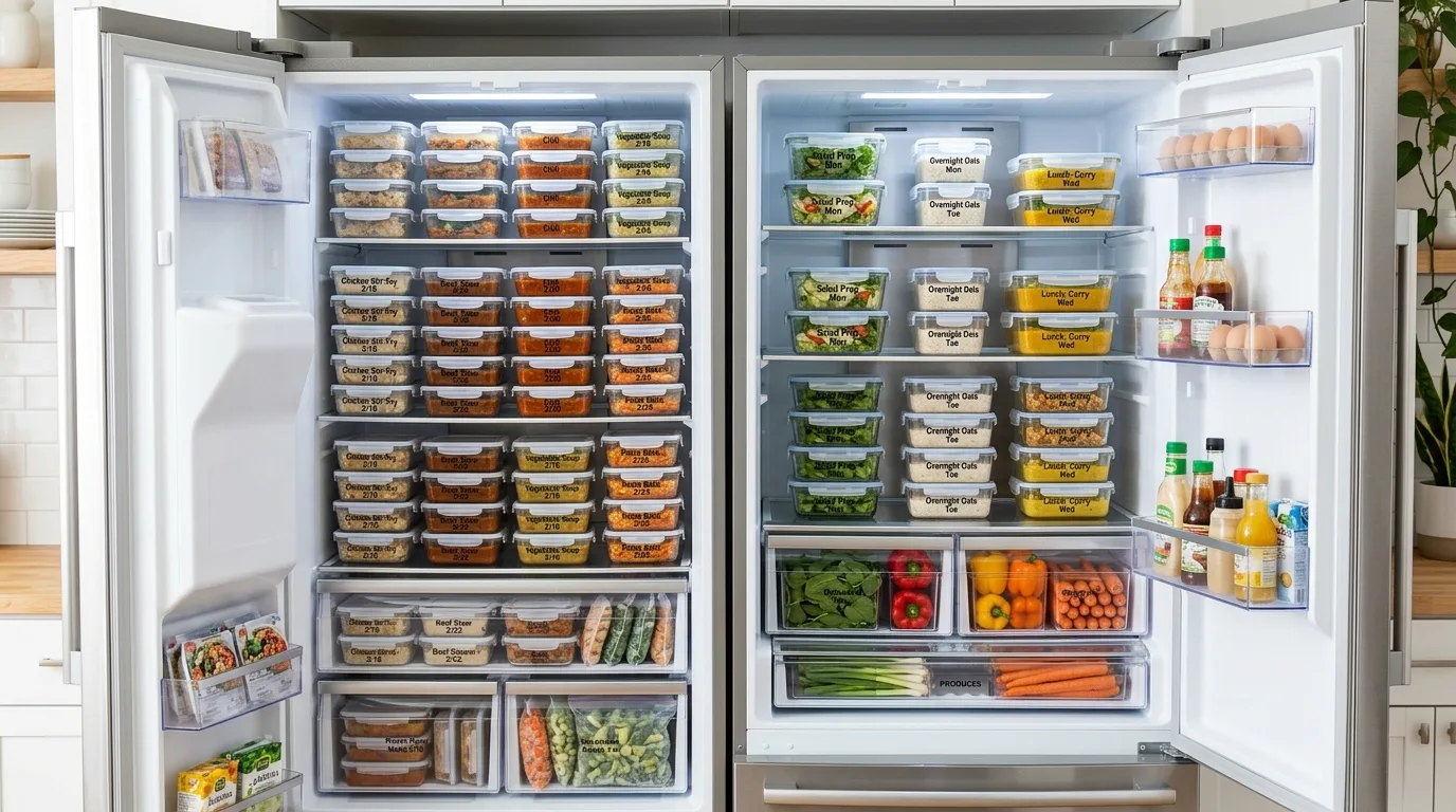 Keep condiments from multiplying in chaos inspiration for an organized fridge.